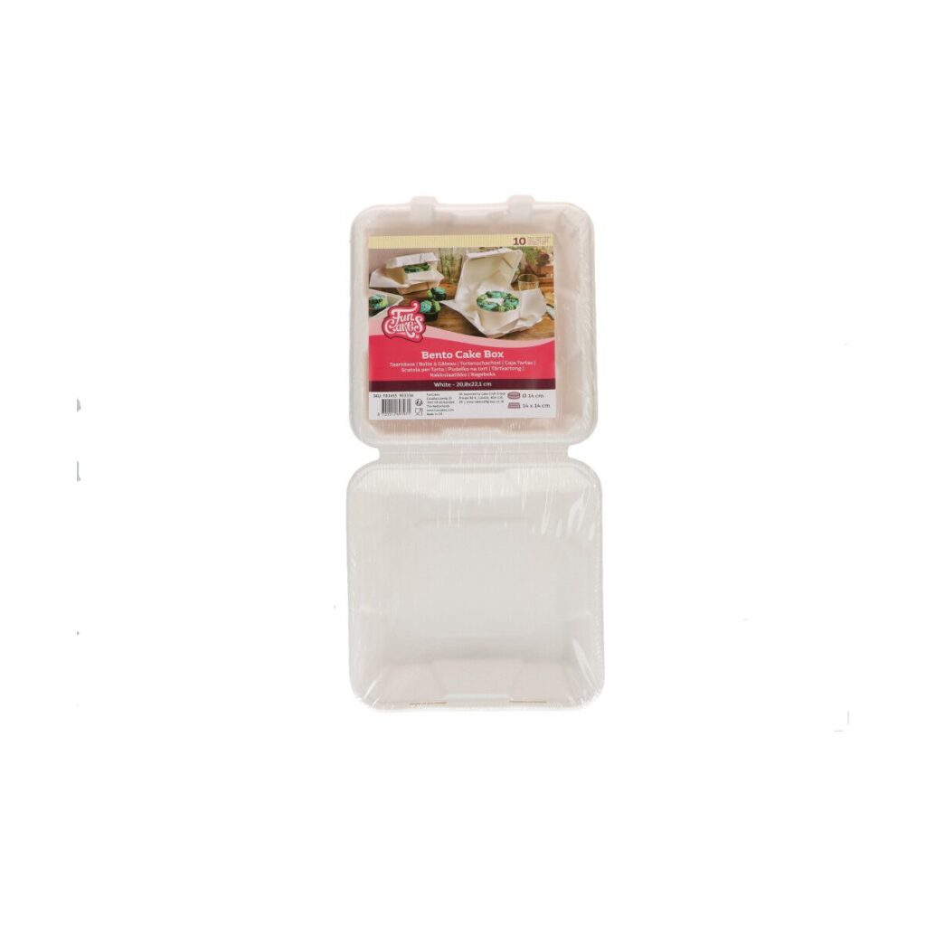 FunCakes bento tortadoboz fehér 20,8 × 22,1 cm, 10 db-os csomag